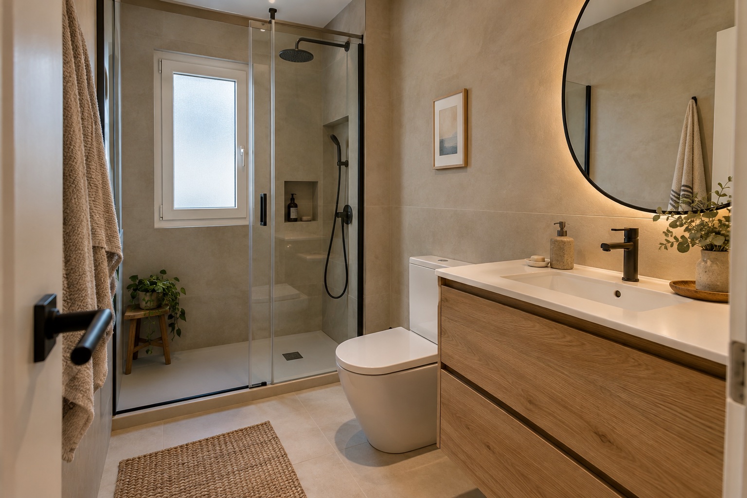 Inspiración de baño contemporáneo para planificar una reforma