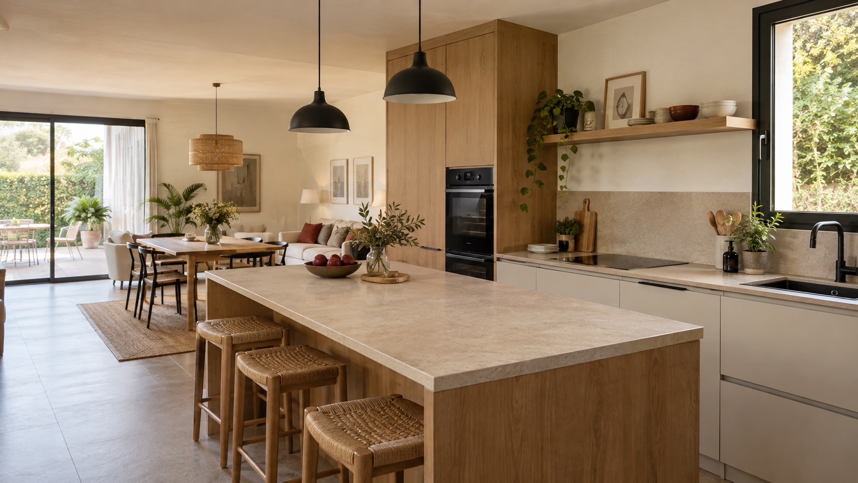 Inspiración de cocina y salón contemporáneos para una reforma integral